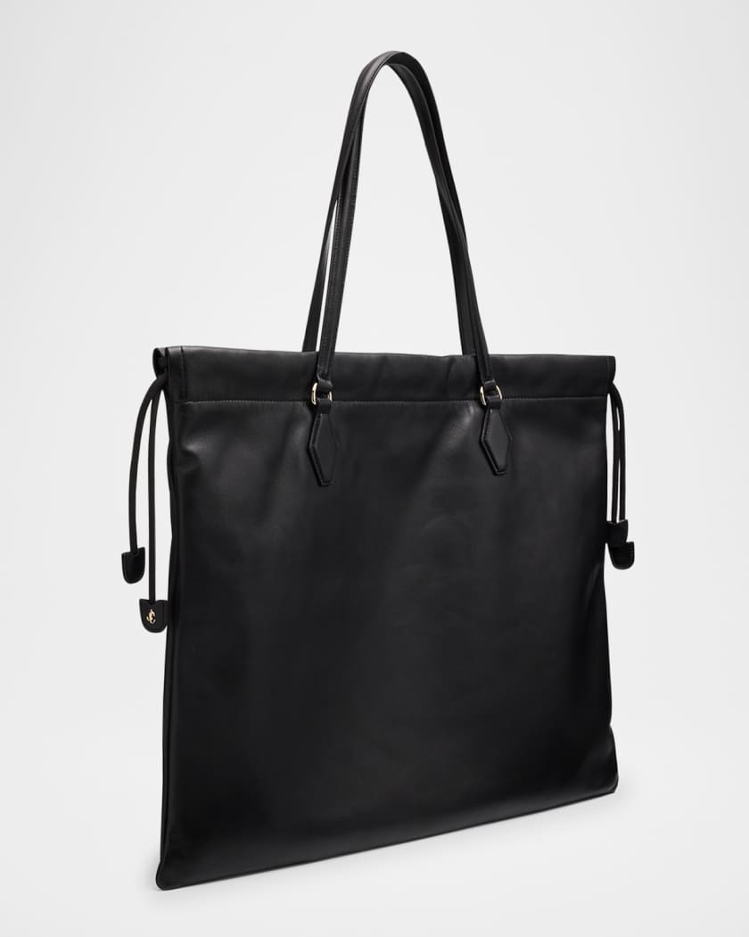 Large Drawstring Leather Tote Bag