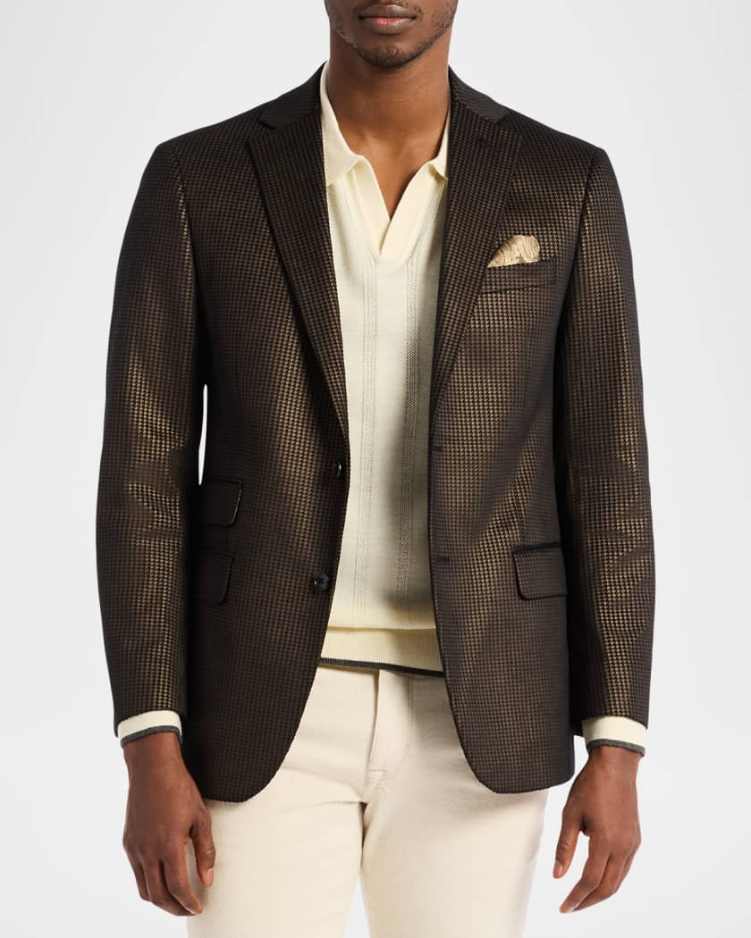 Men's Colden Houndstooth Single-Breasted Sport Coat