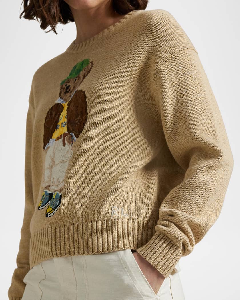 Polo Bear Cotton Crewneck Sweater