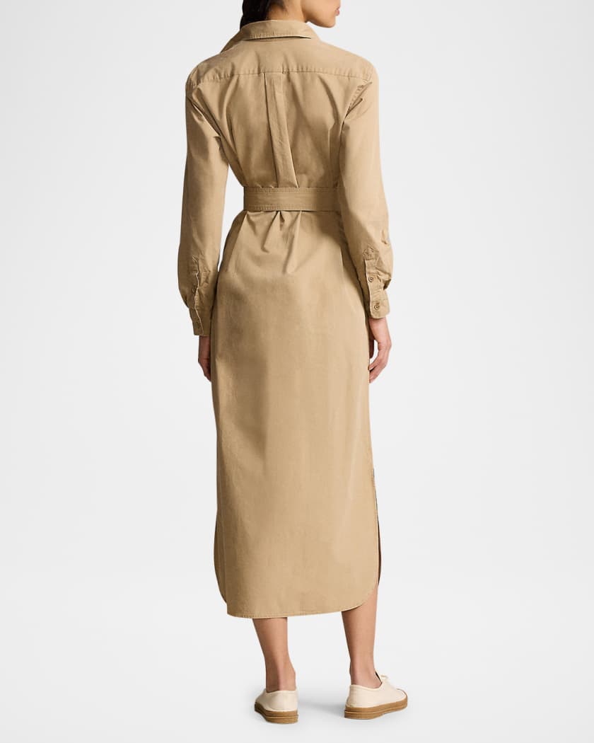 Belted Cotton Midi Shirtdress