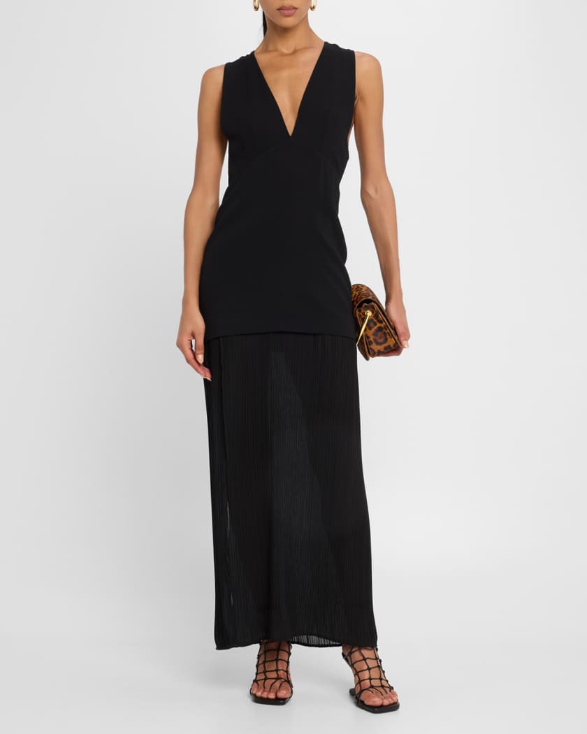 ワンピースその他 CHLOE Women Dresses CH25SRO14298 Black Iro Chloe Mixed-Media Shift Dress | Neiman Marcus
