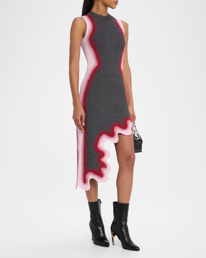 Hailey Reflective Wavy Asymmetric Dress