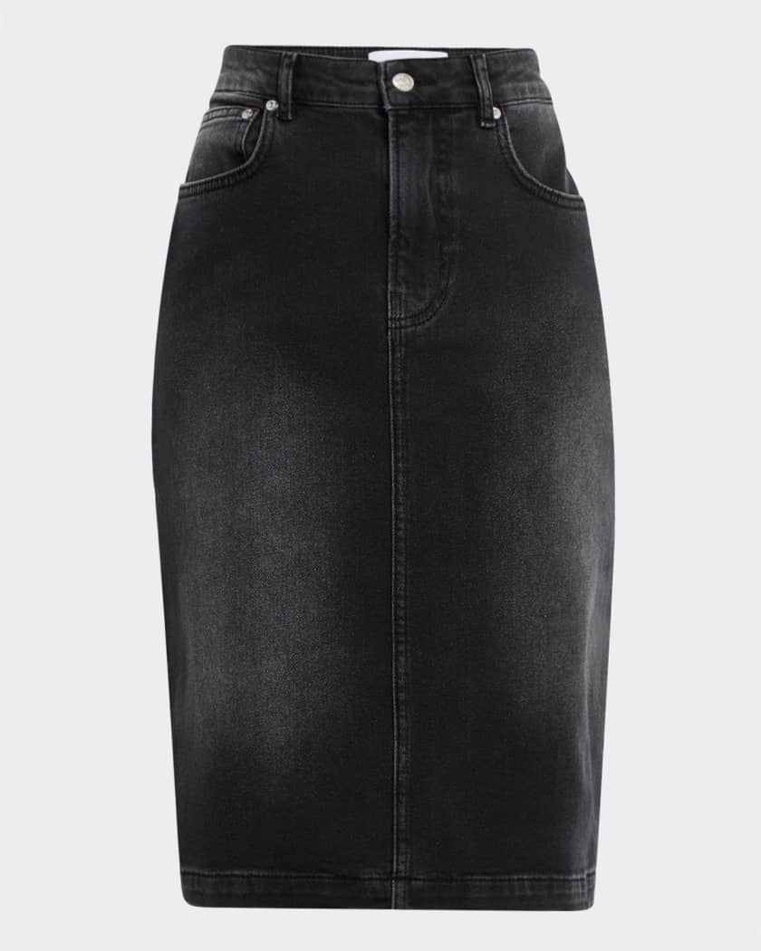 Moschino Jeans Knee-Length Denim Skirt | Neiman Marcus