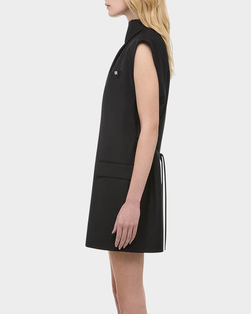 Sleeveless Cowl-Neck Blazer Dress