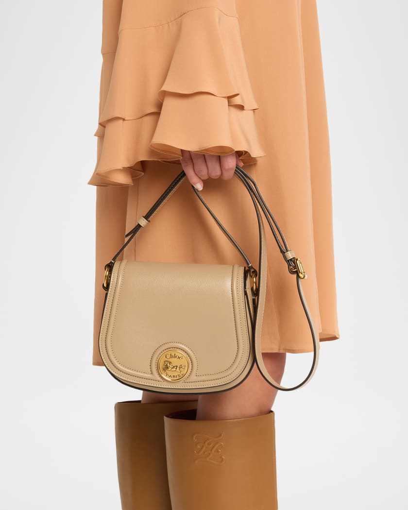 Horse Medal Saddle Crossbody Bag in Grained Leather
