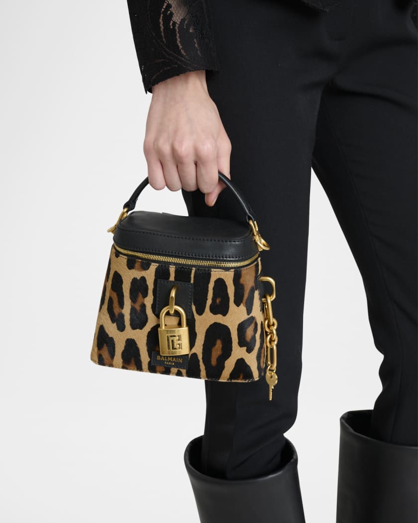 Pulse Vanity Leopard Top-Handle Bag in Calf Hair