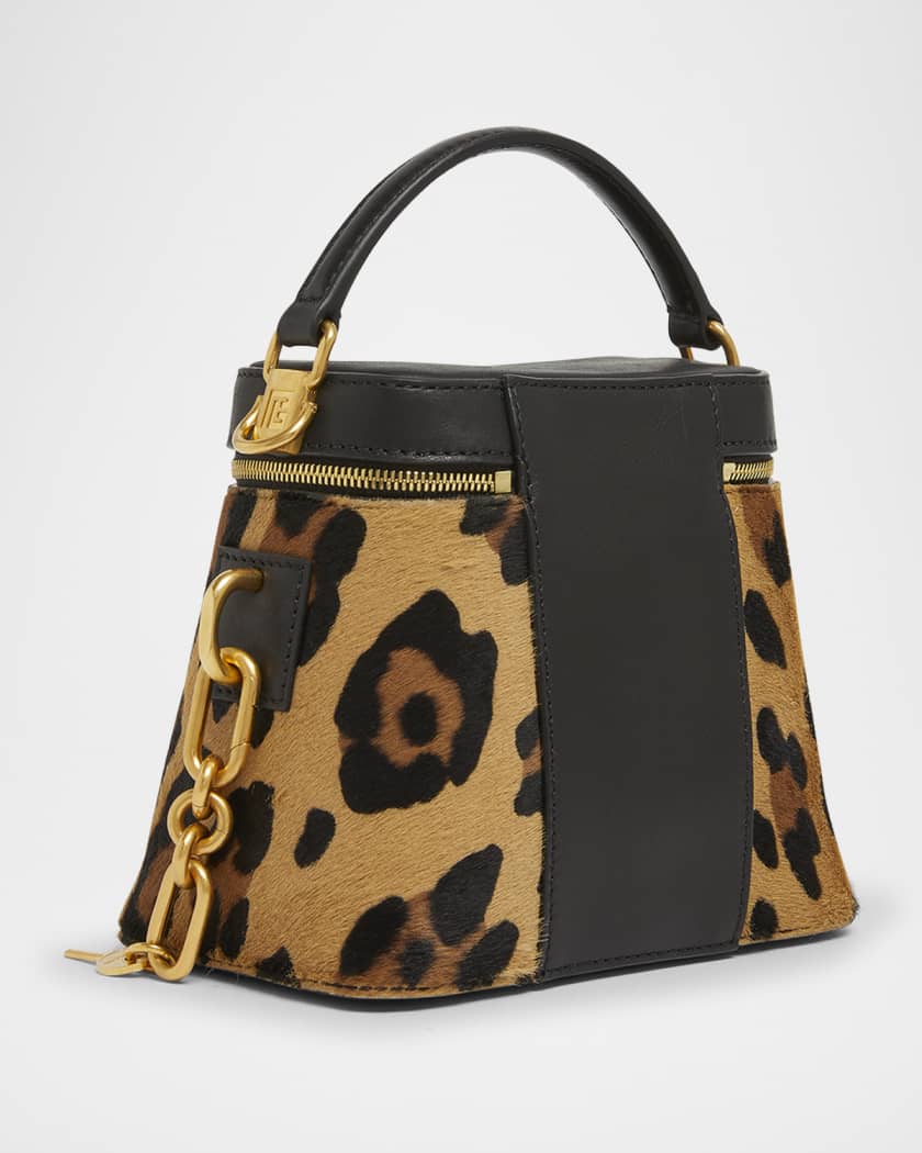 Pulse Vanity Leopard Top-Handle Bag in Calf Hair