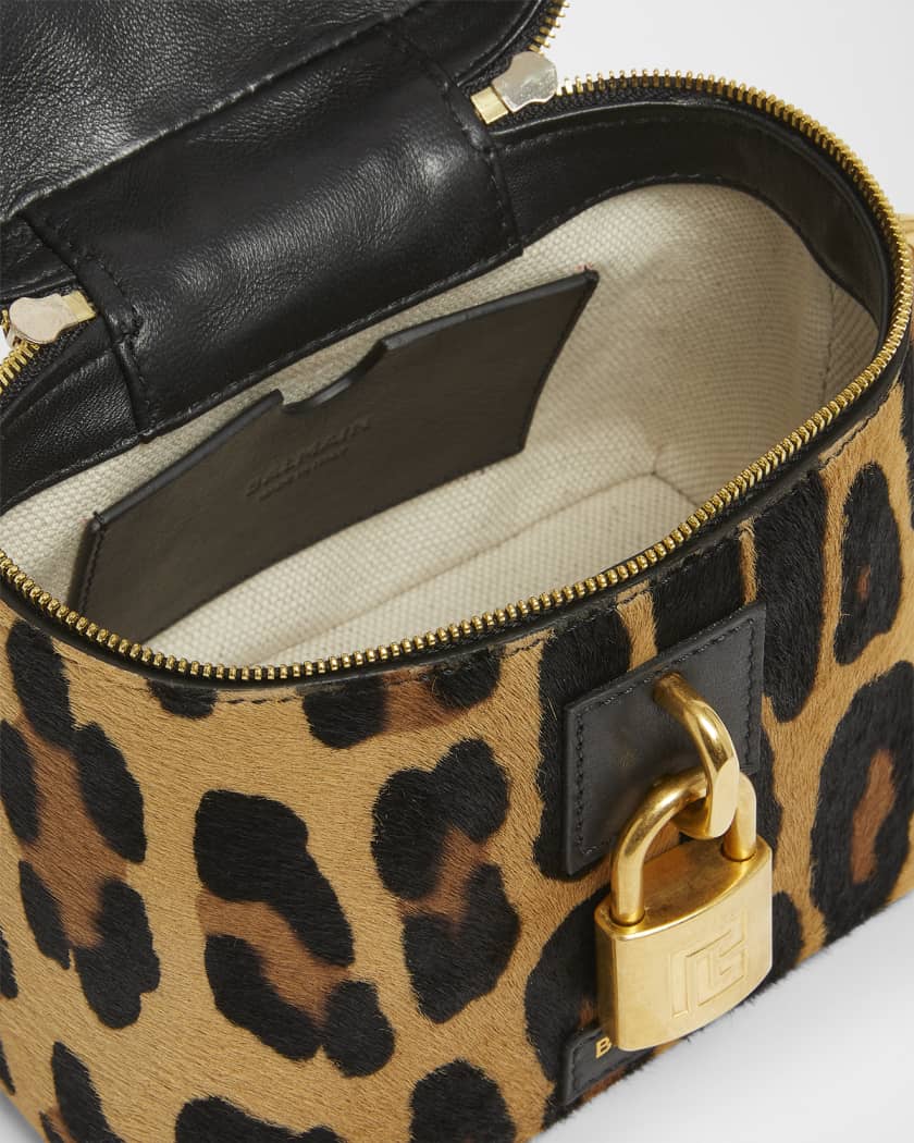 Pulse Vanity Leopard Top-Handle Bag in Calf Hair