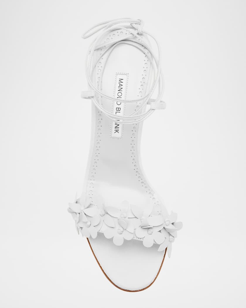 Anista Nappa Leather Ankle-Wrap Sandals