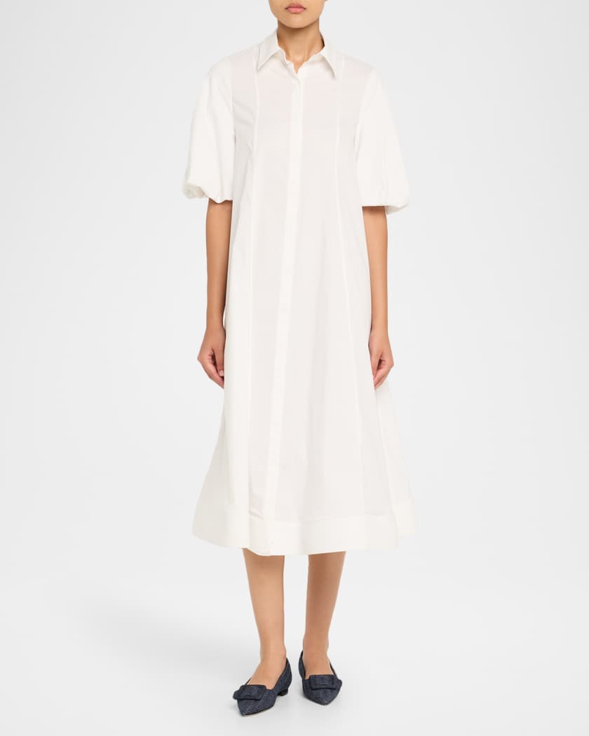 Maysale Chambray Flat Ballerina Pumps