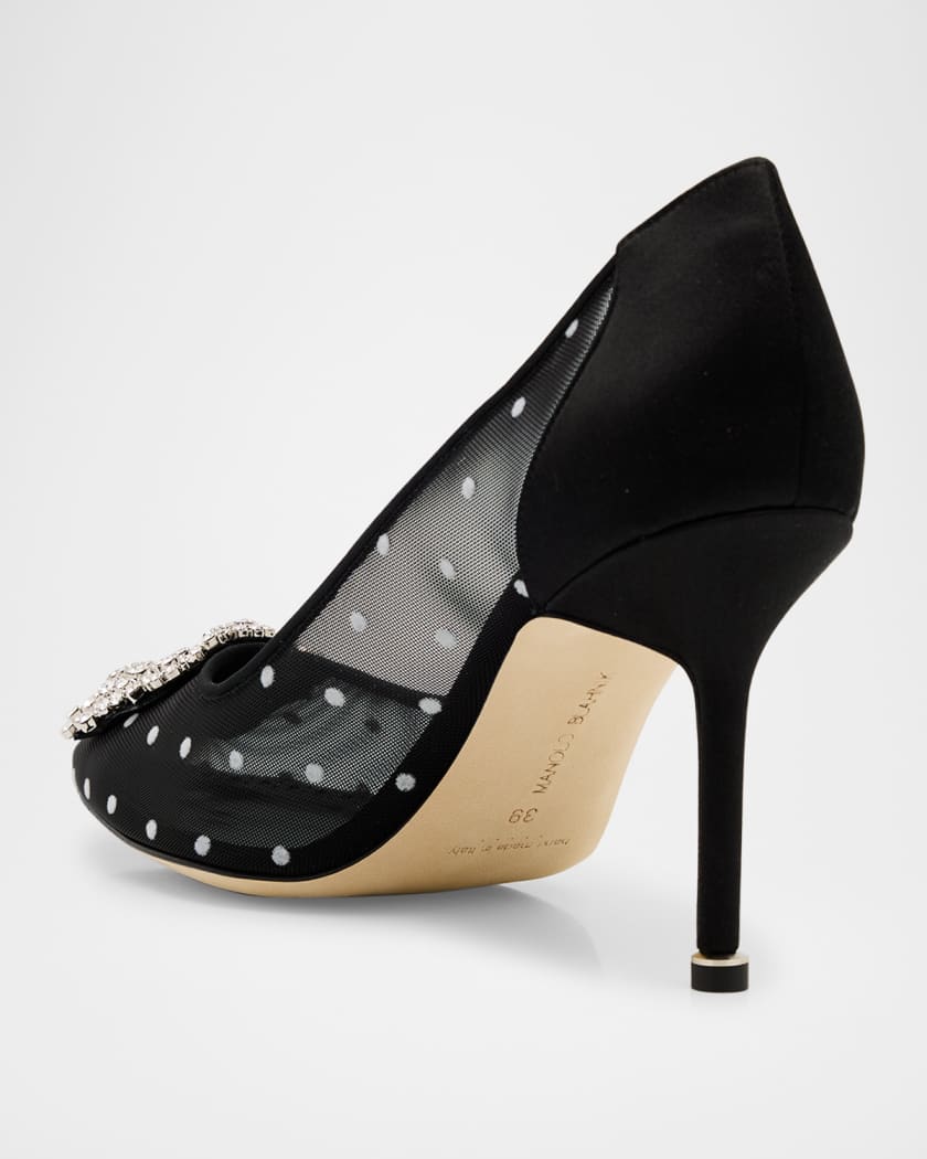Hangisi Polka-Dot Mesh Pumps