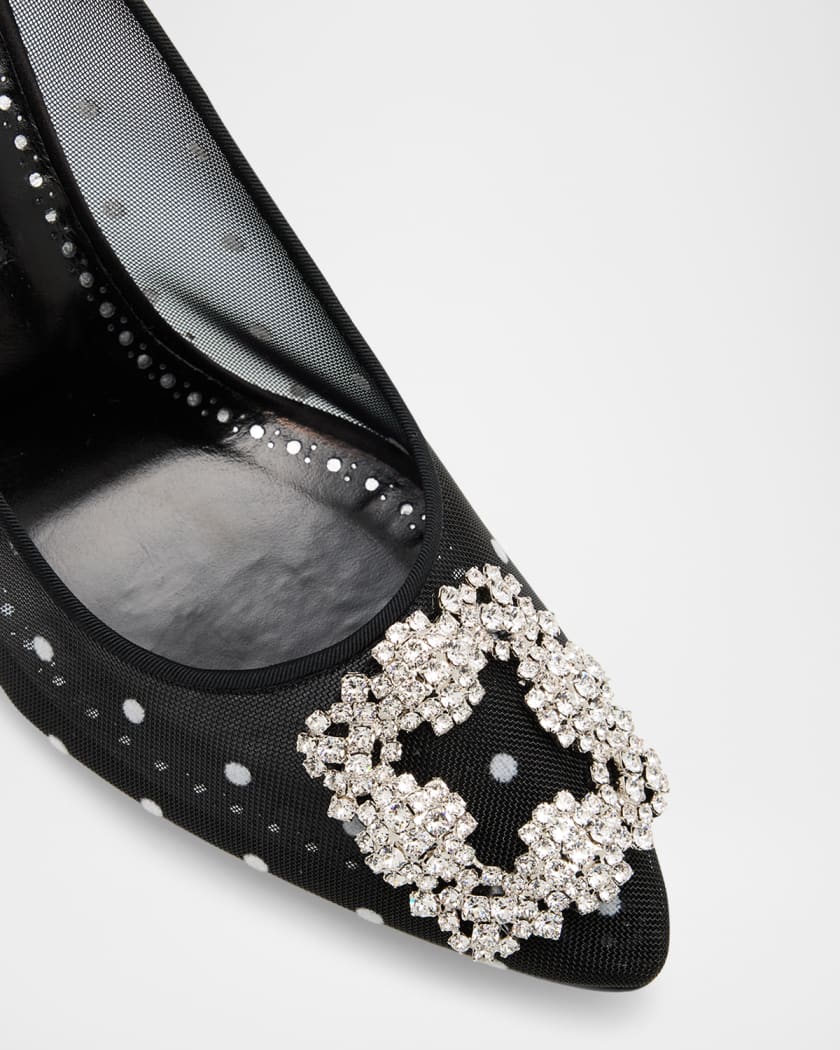 Hangisi Polka-Dot Mesh Pumps
