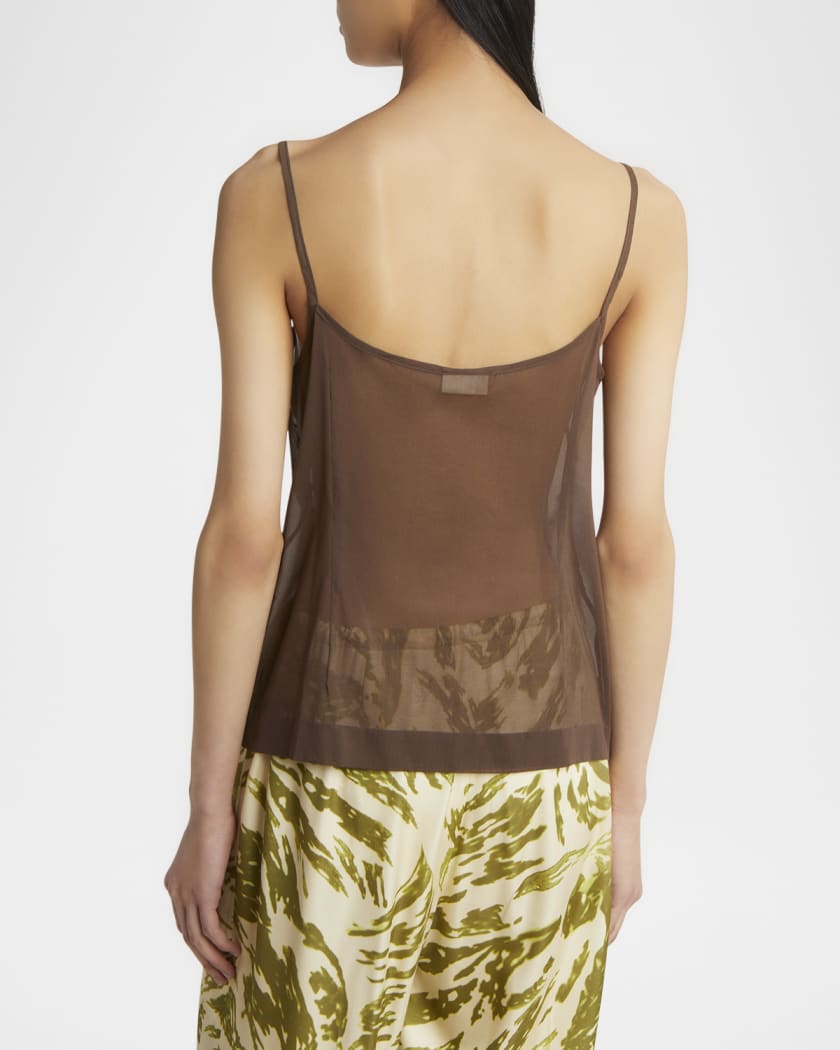 Calipso Polka-Dot Printed Sheer Cami Top