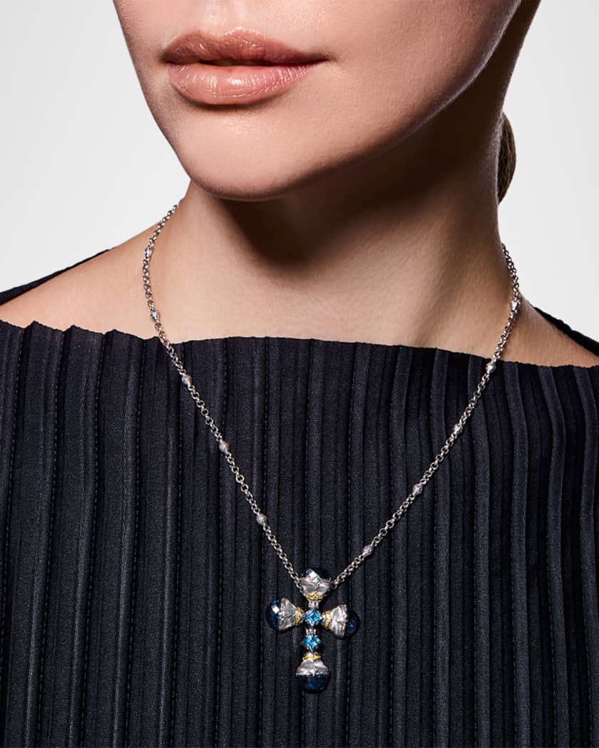 Konstantino Kyma Blue Spinel and Swiss Blue Topaz Necklace