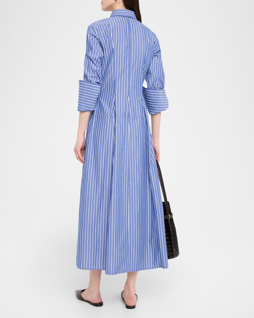 Sammy Striped Collared Midi Shirtdress
