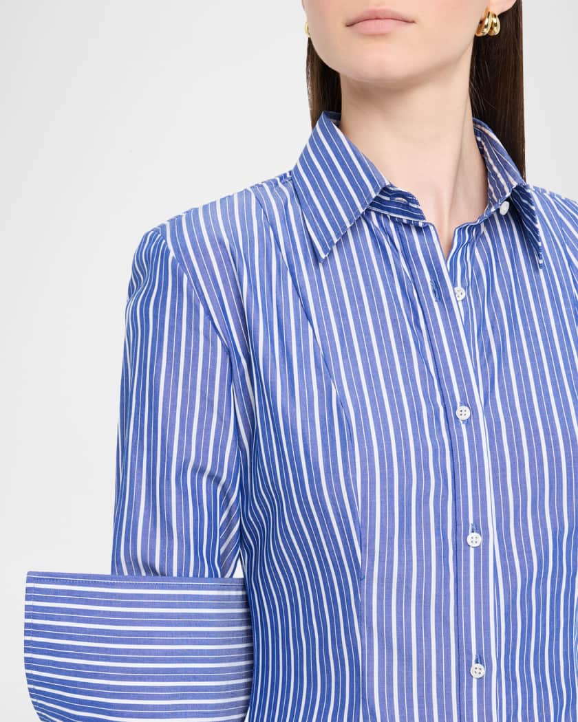 Sammy Striped Collared Midi Shirtdress