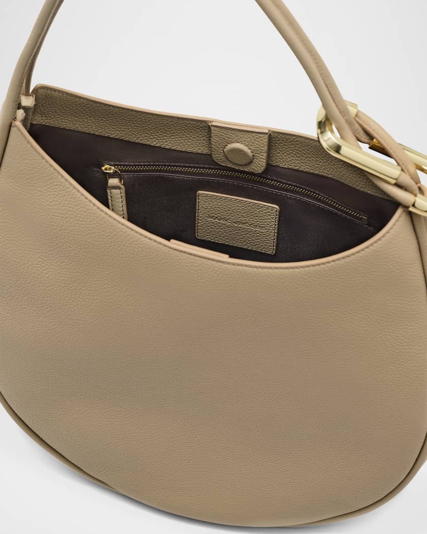 The Crescent Large Dual Hobo Bag in Calf Leather