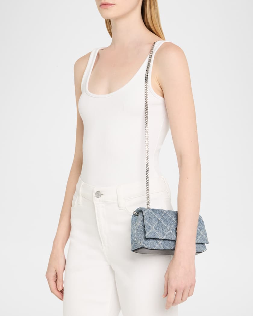 Dual Quilted Denim Crossbody Bag