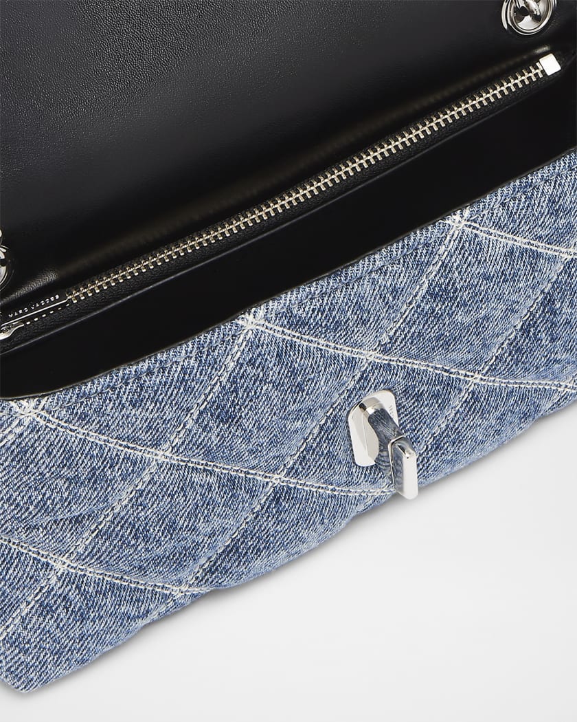 Dual Quilted Denim Crossbody Bag