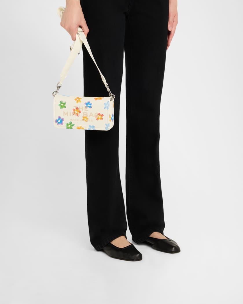 Wild Daisy-Print Leather Crossbody Bag
