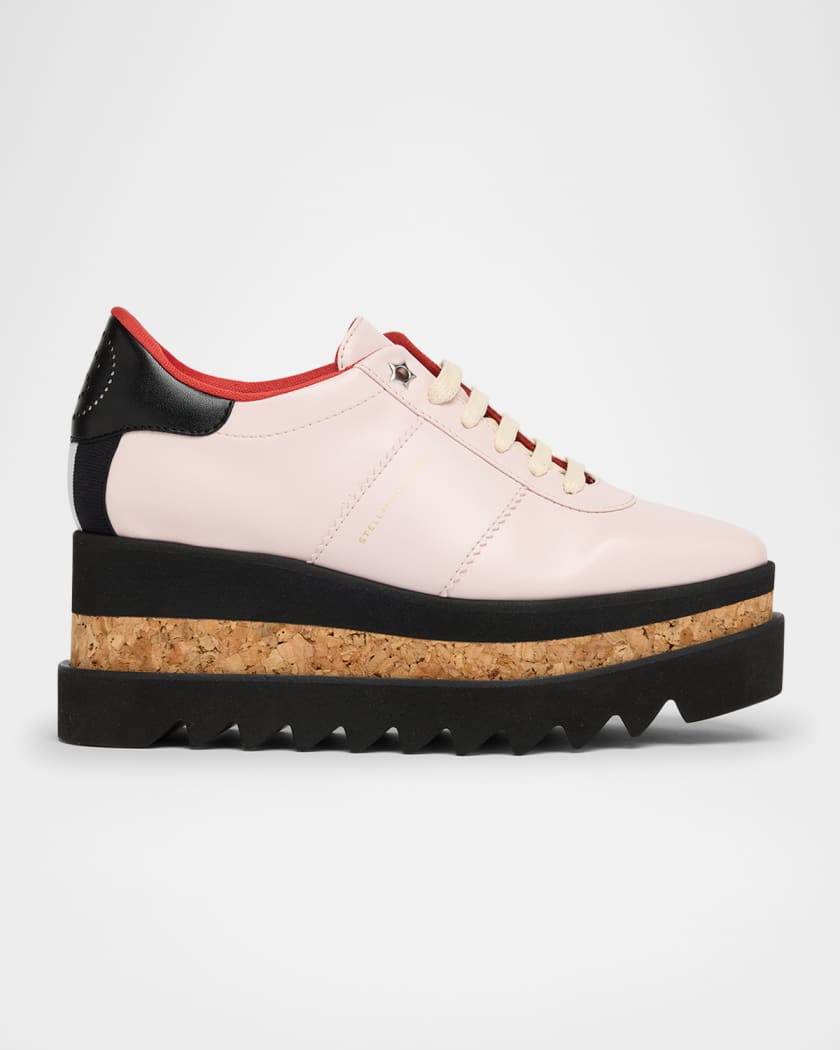 Stella McCartney Sneak-Elyse Vegan Leather Wedge Sneakers