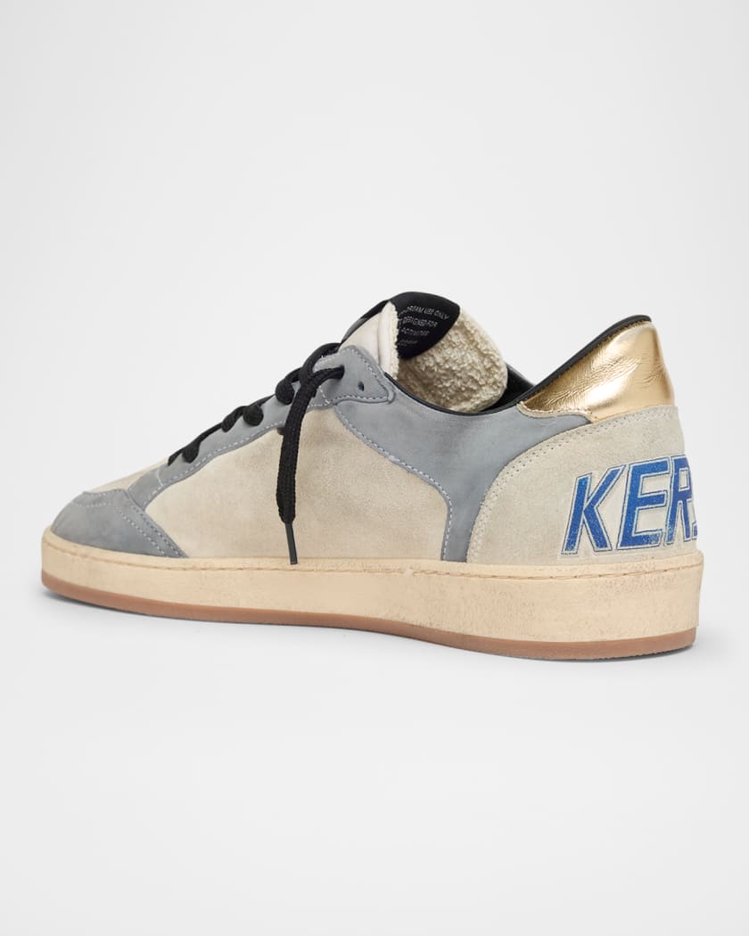 Men's Ball Star Leather and Metallic Low-Top Sneakers