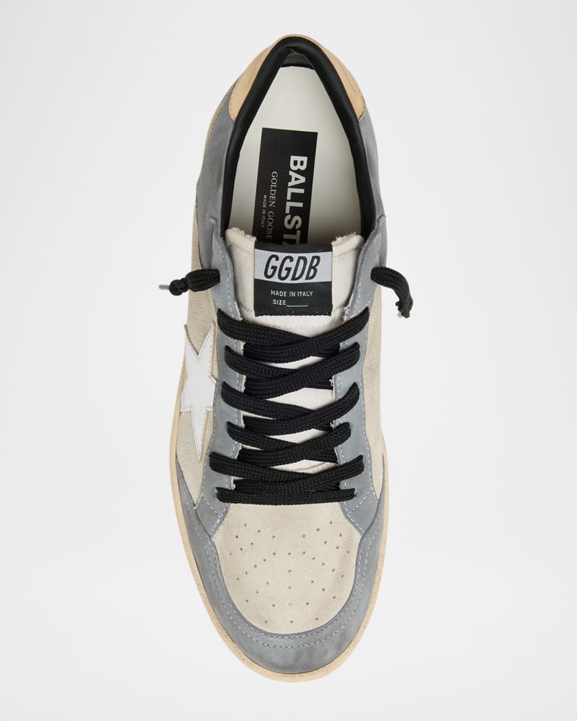 Men's Ball Star Leather and Metallic Low-Top Sneakers