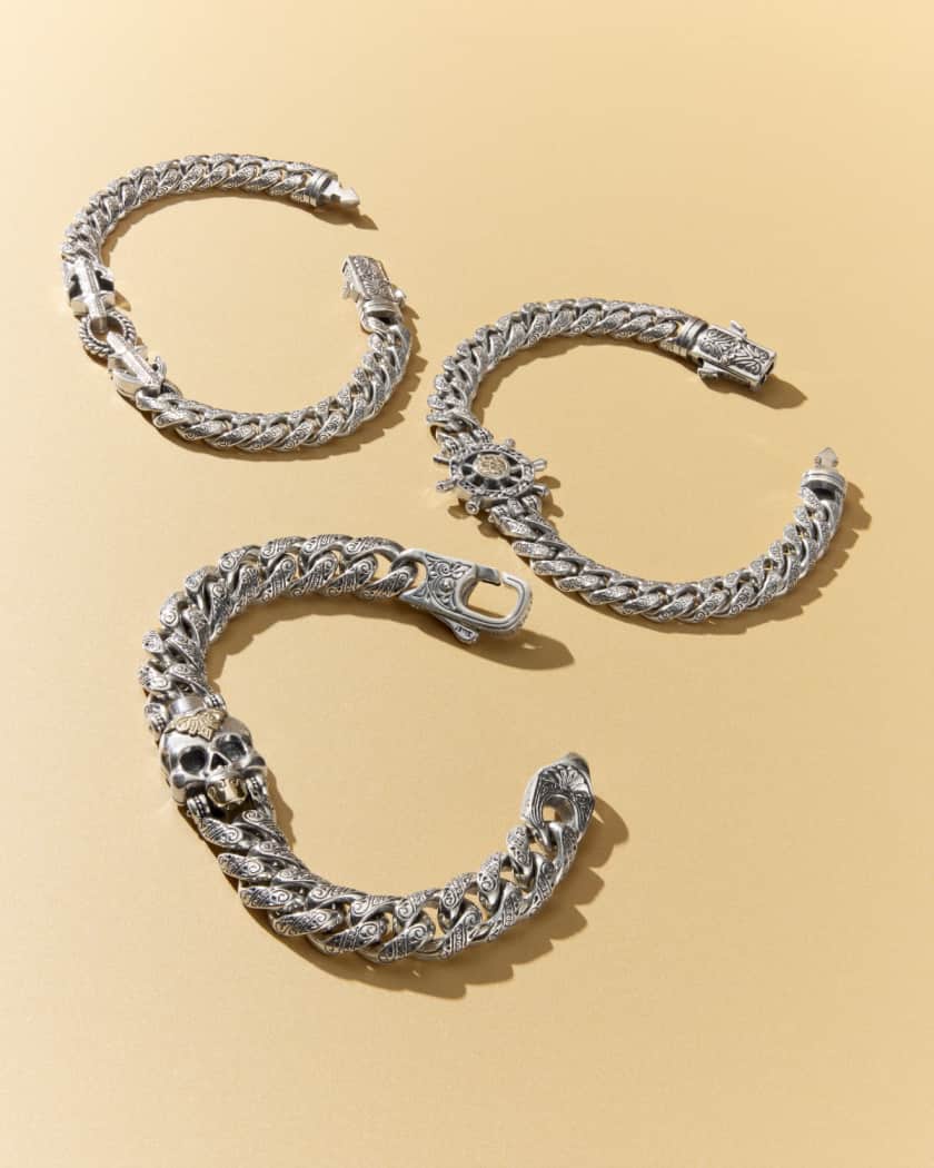 Men's Hydra Sterling Silver and 18K Gold Bracelet