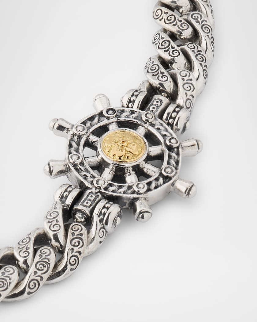 Men's Hydra Sterling Silver and 18K Gold Bracelet