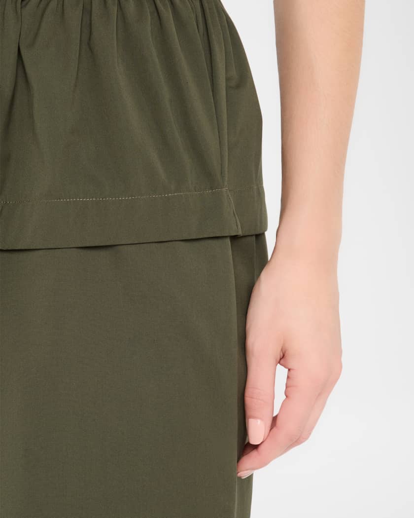 パンツ ALAIA PEPLUM TROUSERS IN POPLIN ALAIA Peplum Wide-Leg Drawstring Pants | Neiman Marcus