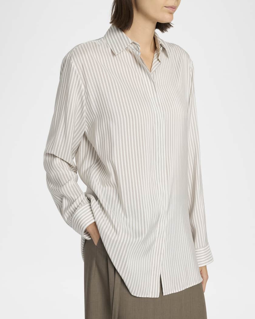 【MODERNIF】Roe Stripe Shirt JP-04APR25-FLAP-POCKET-RED-