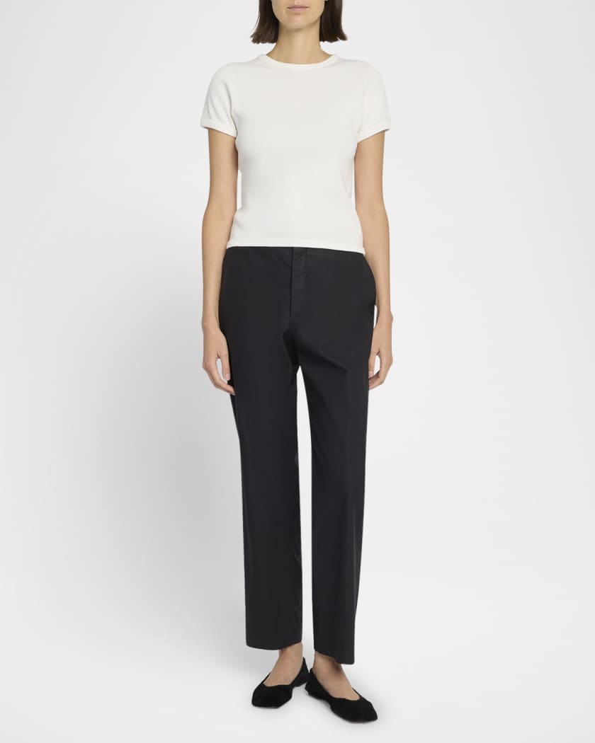 Zuzana Cotton Straight-Leg Ankle Pants