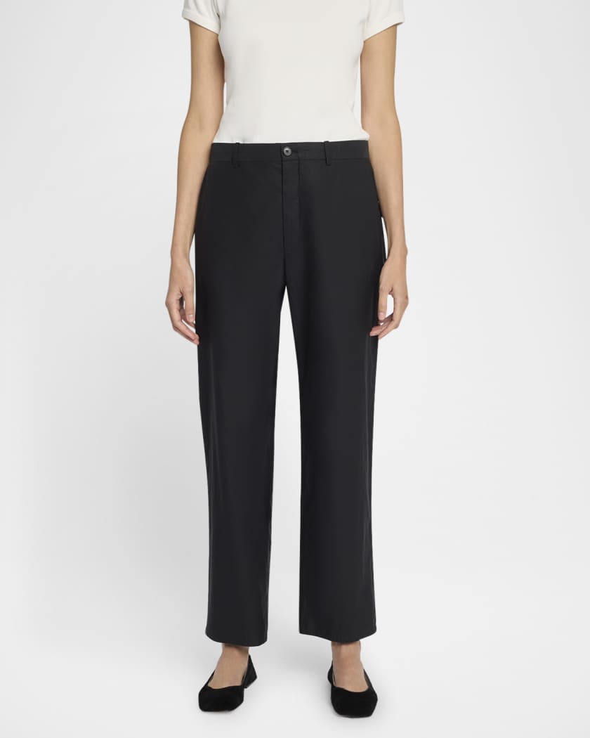 Zuzana Cotton Straight-Leg Ankle Pants