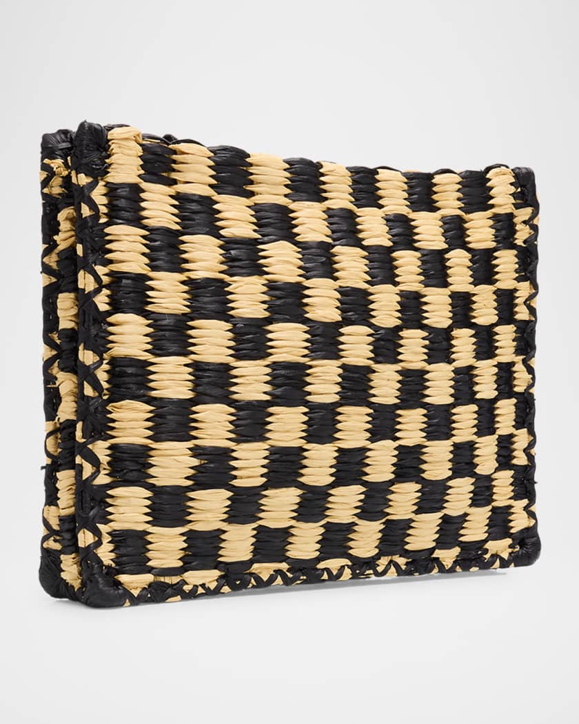 Ella Crochet Checkered Clutch Bag