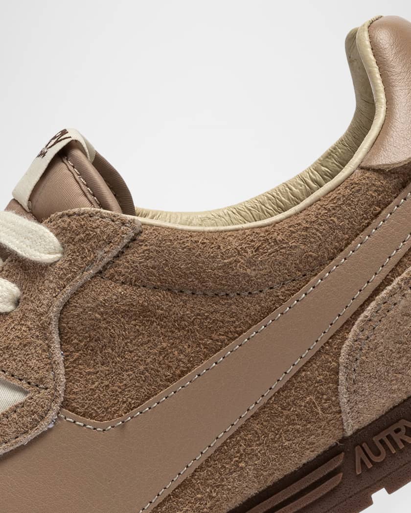 Windspin Tonal Sneakers in Suede and Leather