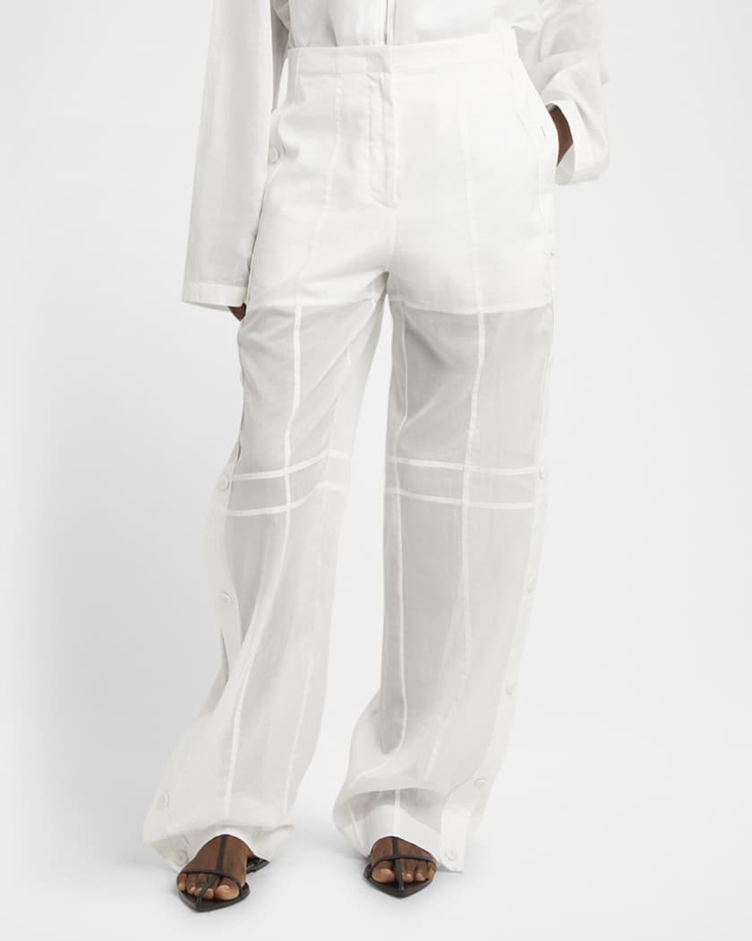 パンツ Jil Sander SS24 Loose leg pants (J04KA0004J40003 257) JIL SANDER Belted pleated crepe wide-leg pants | THE OUTNET