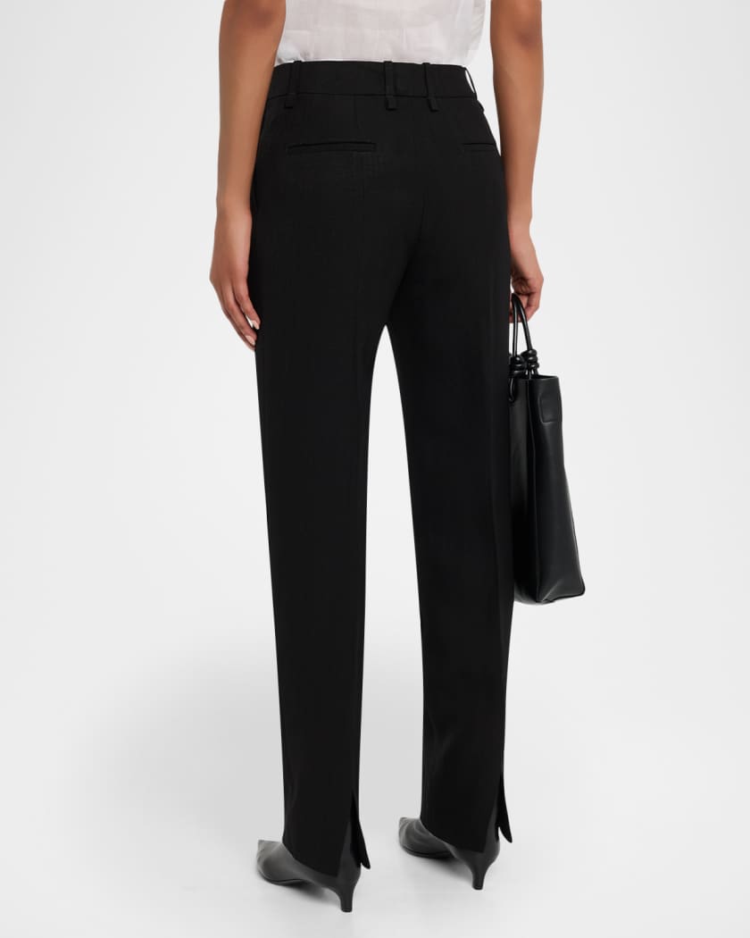 Jil Sander Slim-Leg Split-Hem Trousers | Neiman Marcus