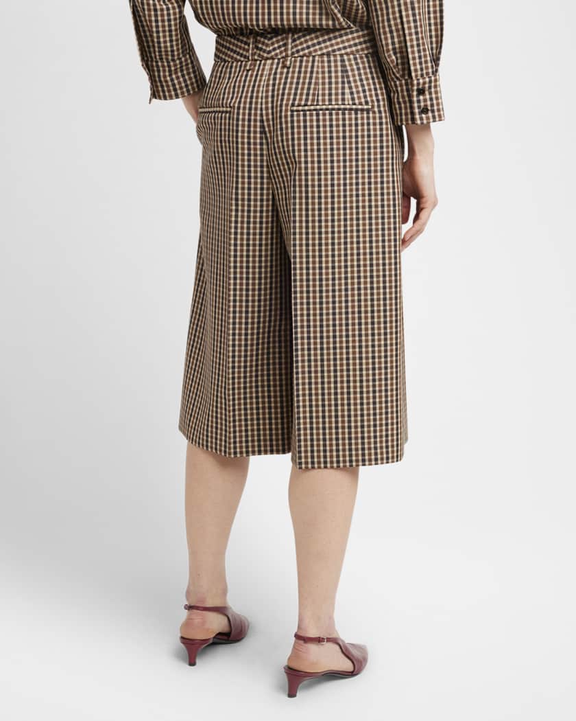Jil Sander Check Straight-Leg Bermuda Shorts | Neiman Marcus