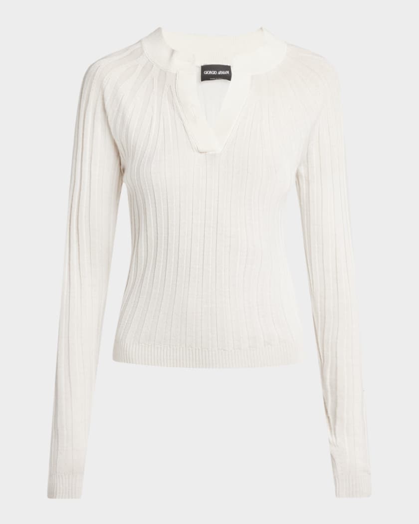 Giorgio Armani Cashmere-Blend Zip-Front Knit Jacket | Neiman