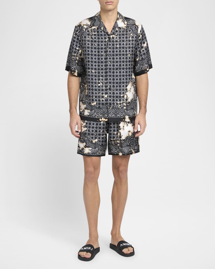 Men's Silk Bleach Bandana Pull-On Shorts