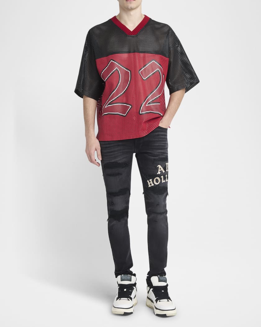 Men's Amiri 22 Oversized Mesh Leather T-Shirt