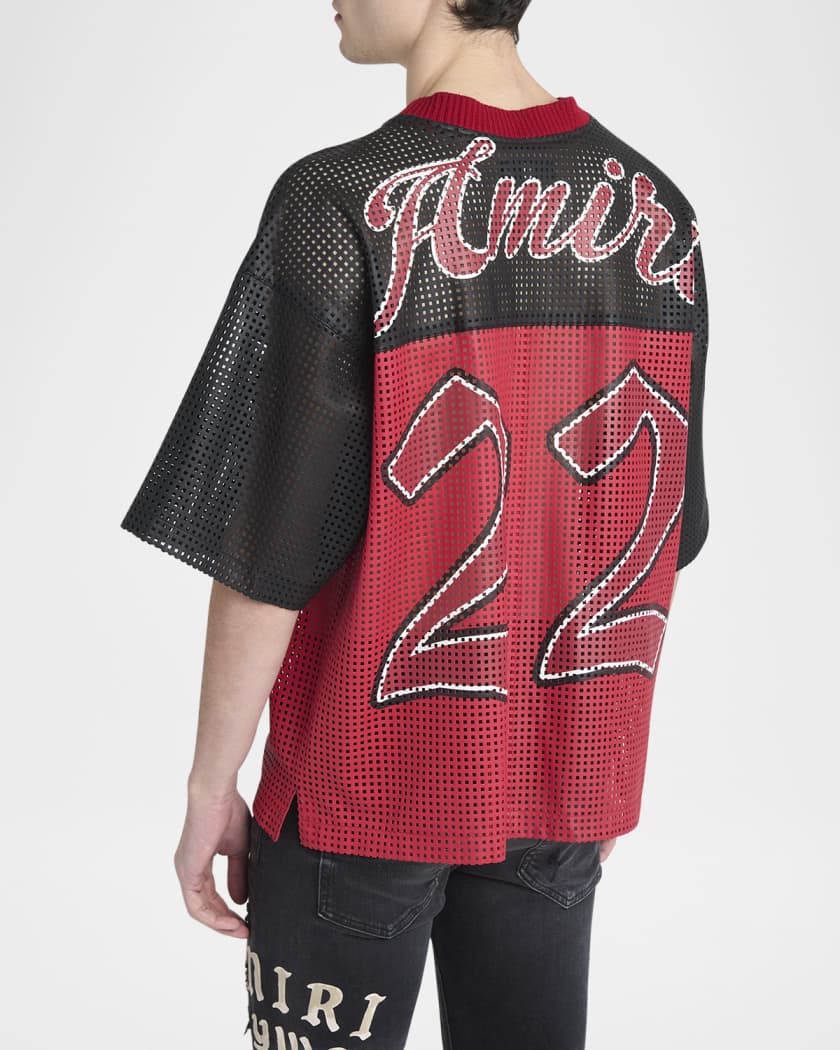 Men's Amiri 22 Oversized Mesh Leather T-Shirt