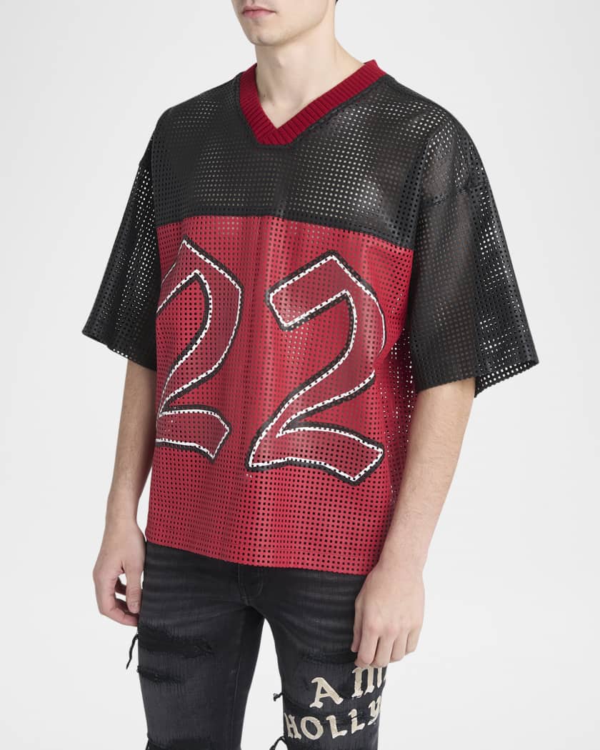 Men's Amiri 22 Oversized Mesh Leather T-Shirt