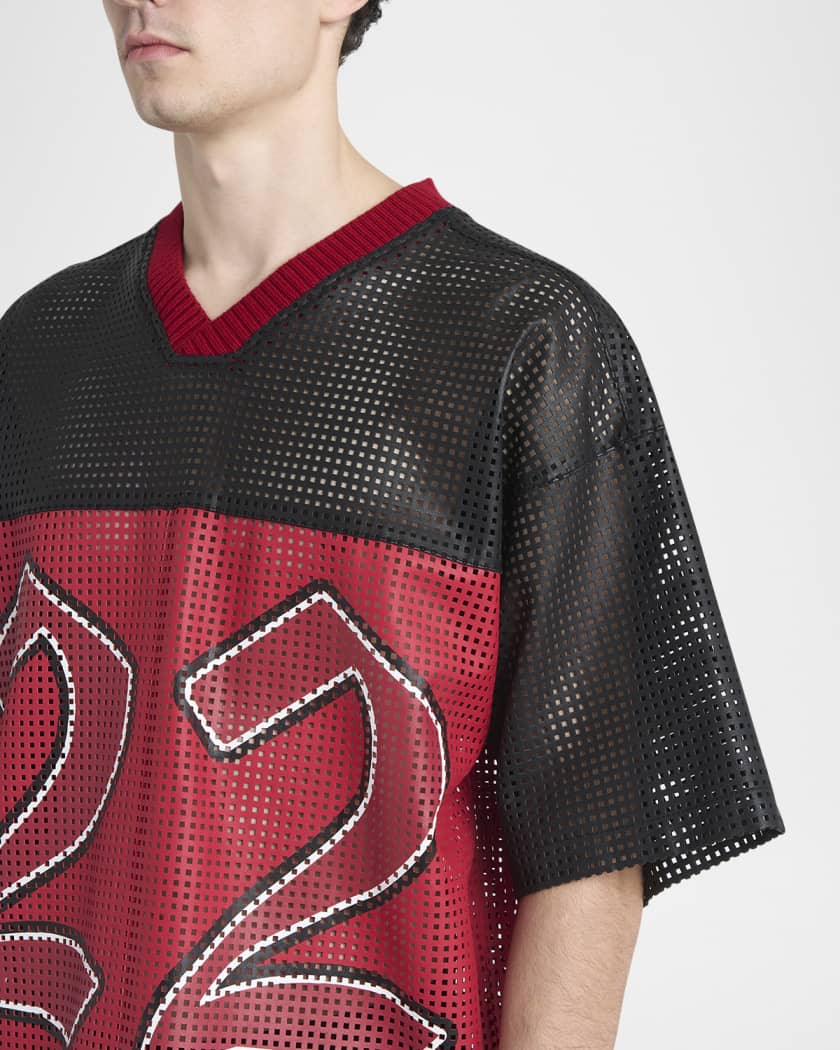 Men's Amiri 22 Oversized Mesh Leather T-Shirt