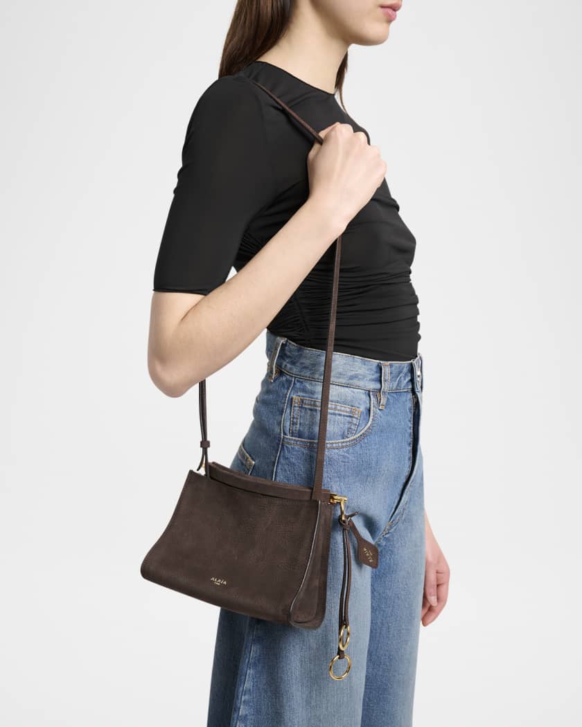 Le Click Small Shoulder Bag in Nubuck Leather