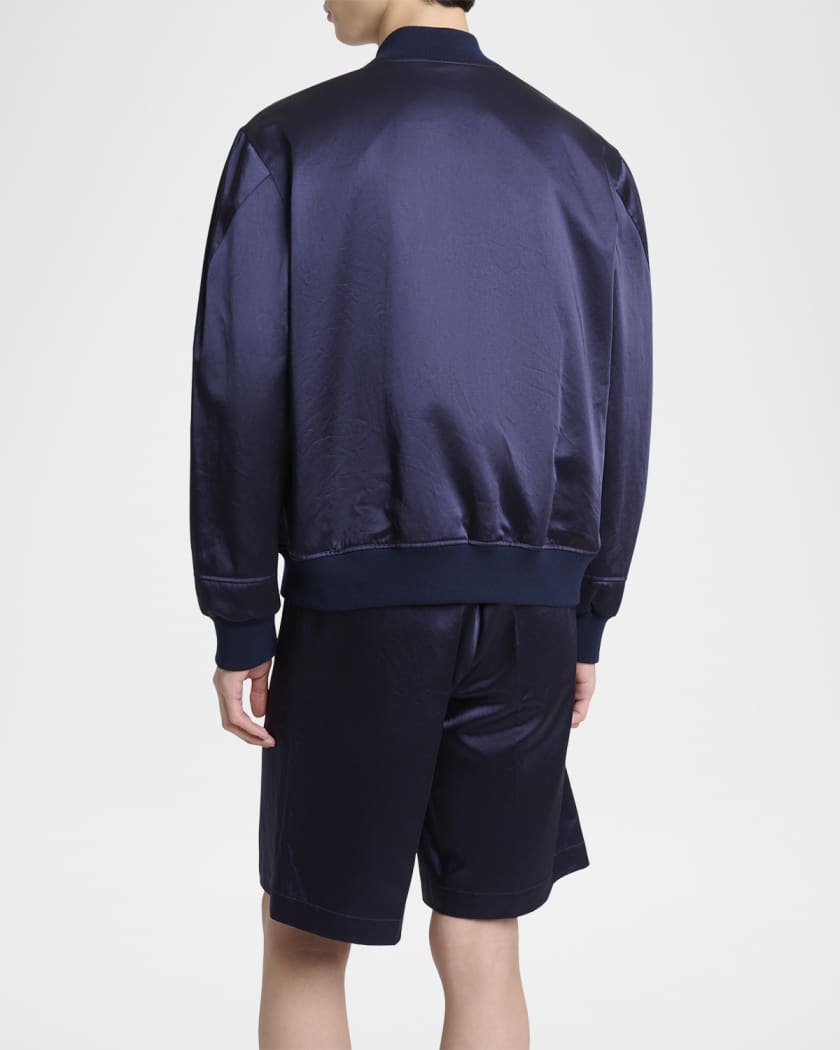 Men's Satin Logo Bomber Jacket
