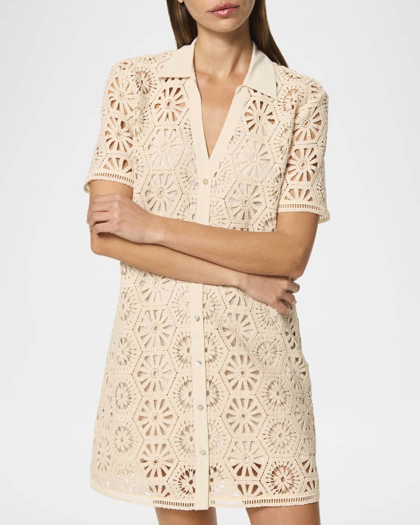 Carmel Summer Crochet Mini Dress