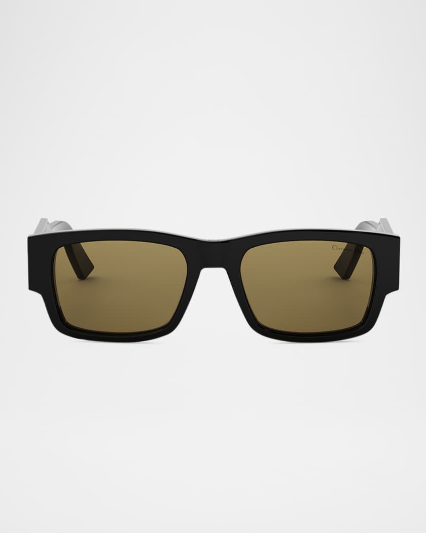 Men's Christian Dior Label Rectangle Acetate Sunglasses