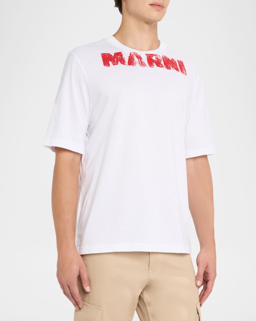【MARNI】 T-SHIRT Marni Men's Horizontal Multi-Stripe Cotton Crewneck T-Shirt