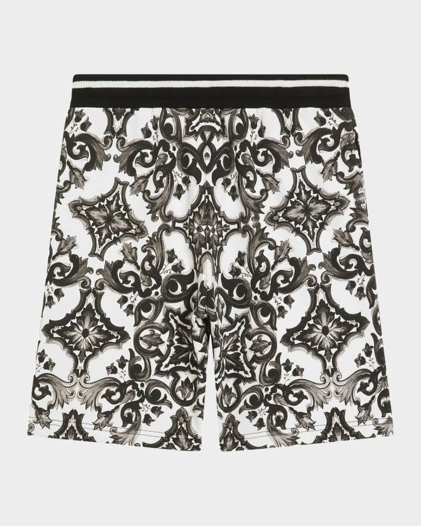 ショートパンツ Dolce&Gabbana Maiolica Shorts Dolce&Gabbana Boy's Maiolica-Print Shorts, Size 8-14
